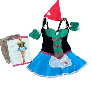 Sunny Gnome ladies costume with arm puffs & hat, Medium